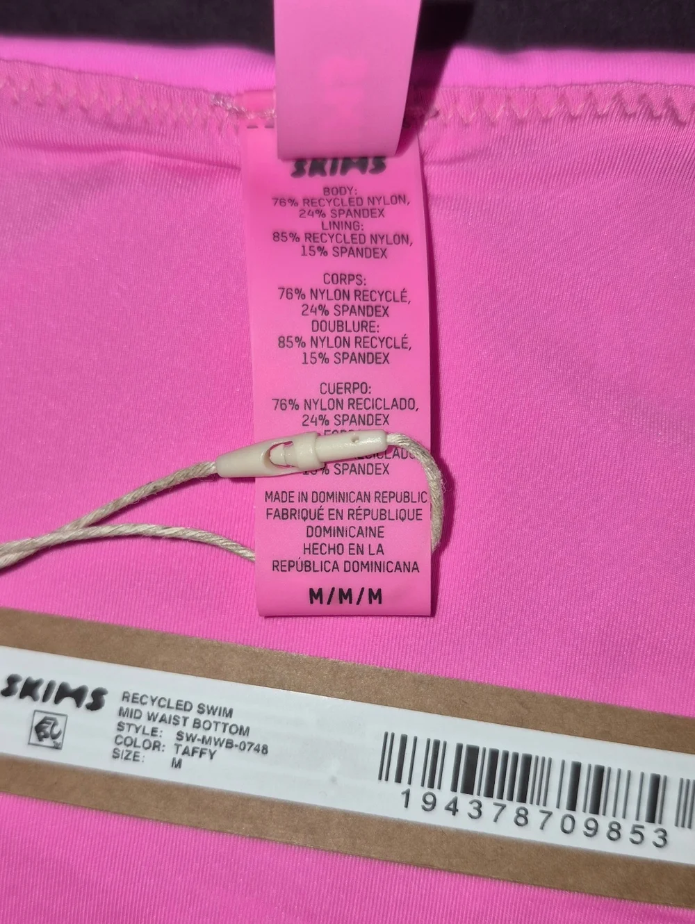 💕NWT SKIMS RARE Swim Mid Rise Mid Waist Cheeky Bikini Bottoms Pink TAFFY M